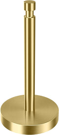 YUMORE Paper Towel Holder Countertop, Paper Towel Holder with Weighted Base Non Slip, Standing Paper Towel Roll Holder for Kitchen Bathroom, Stainles Steel (Gold)