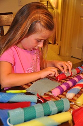 Make Your Own Beeswax Candle Kit - Includes 10 Full Size 100% Beeswax Honeycomb Sheets in RED and Approx. 6 Yards (18 Feet) of Cotton Wick. Each Sheet Measures Approx. 8" x 16 1/4".