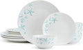 Studio Nova Tahiti Coastal 12 Piece Dinnerware Set, Service for 4, Multicolored Stoneware Plates and Bowls with Vibrant Coastal Design for Everyday Dining