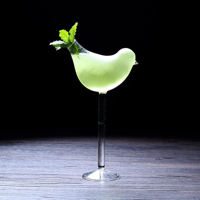UPKOCH 8 Pack Cocktail Glass Bird Shaped Cocktail Glass Set Creative Glass Goblet Clear Champagne Wine Glasses Transparent Glassware for Bar Restaurant Club Party