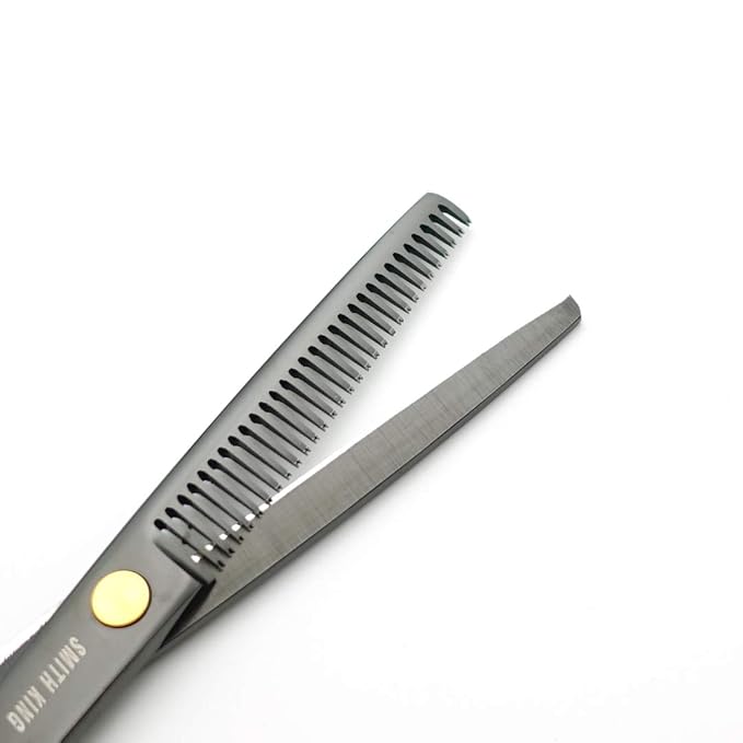 5.5 Inches Hair Cutting Scissors Set with Razor Combs Lether Scissors Case,Hair Cutting Shears Hair Thinning Shears for Personal and Professional (Grey)