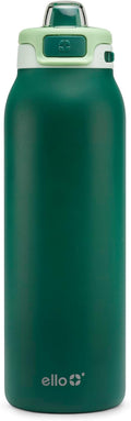 Ello Pop & Fill 32oz Stainless Steel Water Bottle with Quick Fill Technology, Double Walled and Vacuum Insulated Metal, Leak Proof Locking Lid, Sip and Chug, Reusable, BPA Free, Forest Mist