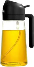 Oil Sprayer, 2-in-1 Sprayer Pourer Oil Empty Bottle Plastic Container Dispenser Vaporizer Kitchen Barbecue Camping Cooking Utensils,for Kitchen, Air Fryer(1Pcs Black)