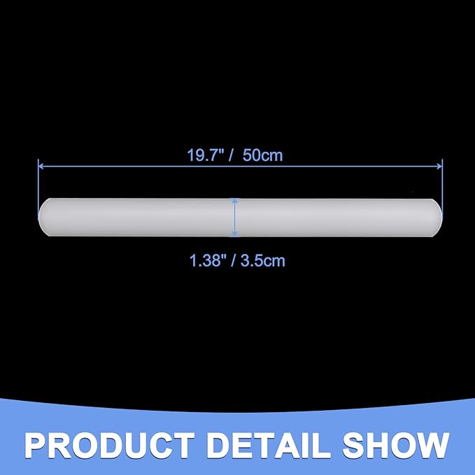 Fondant Rolling Pin - Fondant Cake Dough Roller Non-Stick No Handle Rolling for Baking Kitchen Tool Rolling Pin PP - (20" x 1.38", White)