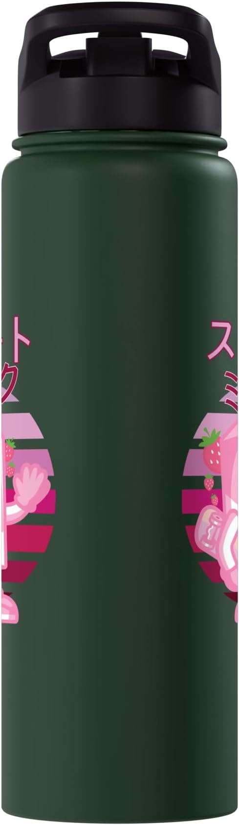 Retro 90s Japanese Skateboarding Strawberry Milkshake Carton Stainless Steel Insulated Water Bottle