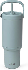 Ello Oasis Go+ 32oz Tumbler with Top Handle and Retracting Straw | Reusable Insulated Stainless Steel Cup, 100% Leakproof Water Bottle, 24 Hours Cold, Cup Holder Friendly For Travel | Salt Water
