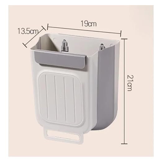 Collapsible Hanging Kitchen Trash Can 1pc Collapsible Hanging Bin - Space-Saving Cabinet(Grayish-White)