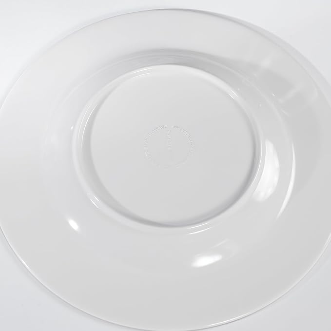 Melamine Dinnerware Sets 12pcs-Melamine Plates and Bowls Set Black Flower Lily Pattern Indoor Outdoor Use Unbreakable Dishwasher Safe