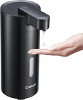 Automatic Soap Dispenser, Automatic Liquid Soap Dispenser Touchless, 12oz/340ml, 3-Level Adjustable, Battery Operated, Water-Resistant for Bathroom, Kitchen, and School, Clog-Free, Black