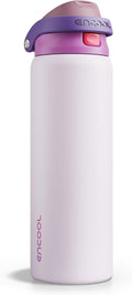 ENCOOL Leakproof Insulated Water Bottle with Straw Dual-Sip Water Bottle Bag-Safe Design for Work, Commute & Gym – Keeps Drinks Cold All Day, 32 oz, Purple Cabbage