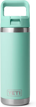 YETI Rambler 18 oz Bottle, Vacuum Insulated, Stainless Steel with Straw Cap, Seafoam