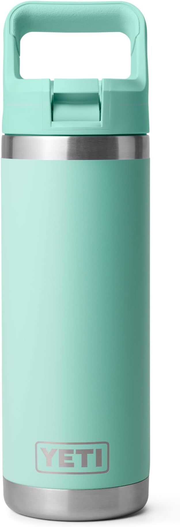 YETI Rambler 18 oz Bottle, Vacuum Insulated, Stainless Steel with Straw Cap, Seafoam
