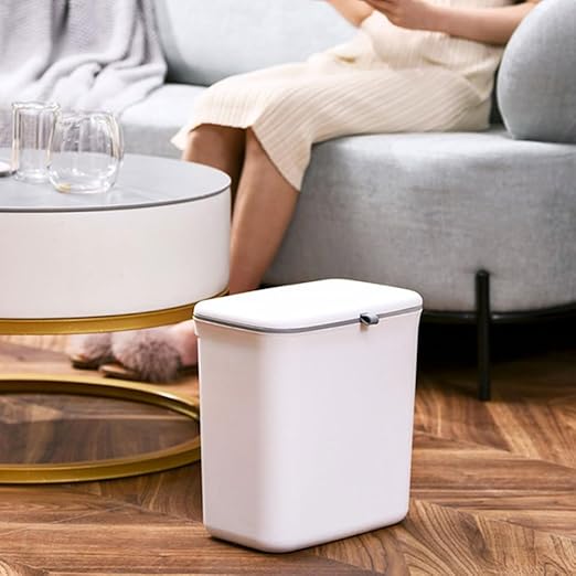 SUPVOX Dry and Wet Separation Hanging Trash Can Dual Compartment Kitchen Garbage Bin White Plastic Over Cabinet Door for Household Waste Sorting