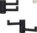 APLusee Swivel Towel Hook Matte Black 2 Pack, 304 Stainless Steel Towel Holder Bathroom Robe Hook, Folding Wall Hook Wall Mounted