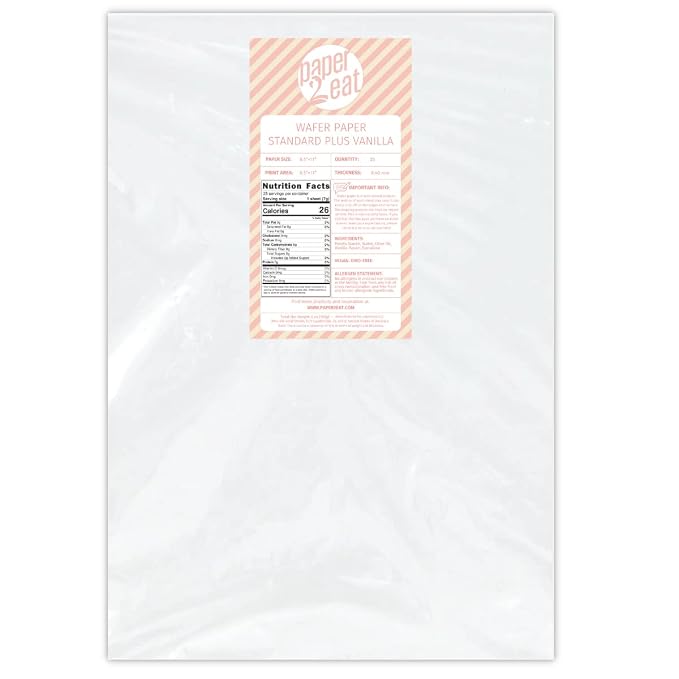 Printable Edible Wafer Paper Sheets from paper2eat (0.40 mm - 25 sheets/Vanilla)