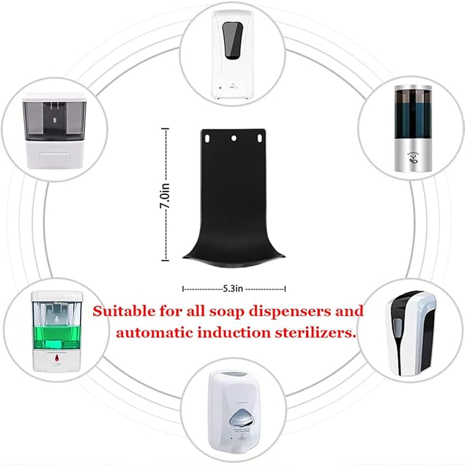 Soap Dispenser Drip Tray, Wall Mount Soap Dispenser Bracket, Laundry Detergent Drip Tray, Easy to Clean(Black,10pcs)