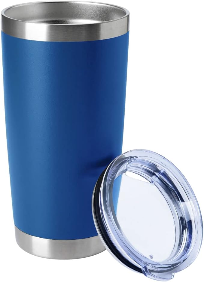HASLE OUTFITTERS 20oz Tumblers Stainless Steel Mugs with Lid Double Wall Vacuum Insulated Coffee Cups for Cold & Hot Drinks (20oz-Dark Blue, 1 Pack)