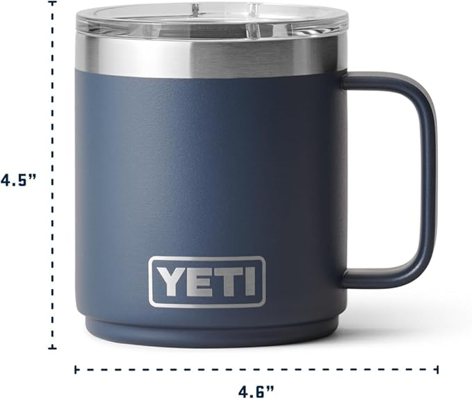 YETI Rambler 10 oz Ceramic Lined Stackable Mug, Vacuum Insulated, Stainless Steel with MagSlider Lid, Cherry Blossom