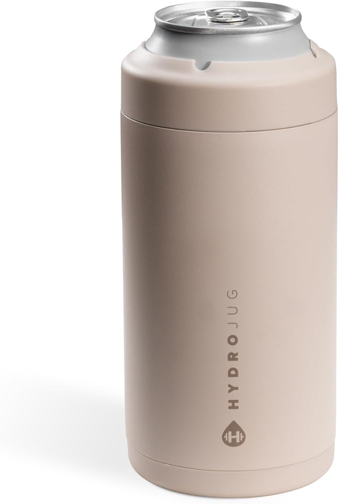 HydroJug Tall Can Cooler 16 oz, Stainless Steel Can Holder, Dune