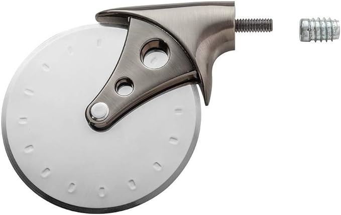 Pizza Cutter Turning Kit - 4” Diameter Stainless Steel Blade - Pewter Finish Pizza Slicer for Pizza Cutting - Pizza Accessories and Supplies for Pizza Lovers - Easy to Install Pizza Cutter Tool