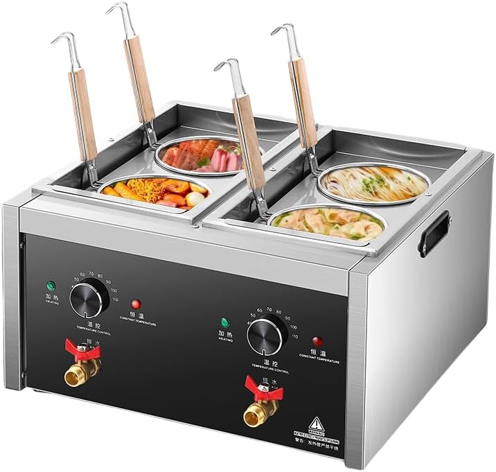 Commercial Pasta Cooker,Electric Macaroni Vegetable Dumpling Cooker, Noodle Cooking Machine Pasta Makers Boiler Machine Noodle Dumpling Maker with Noodle Filter,Drainage (4 Strainers)