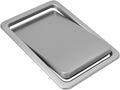 Flap Trash Bin Lid Embedded Countertop Built-in Garbage Can Square Swing Cover Stainless Steel Balance Flap Cover, for Kitchen Bedroom Workbench Office Desk,-Black,Silver,Silver