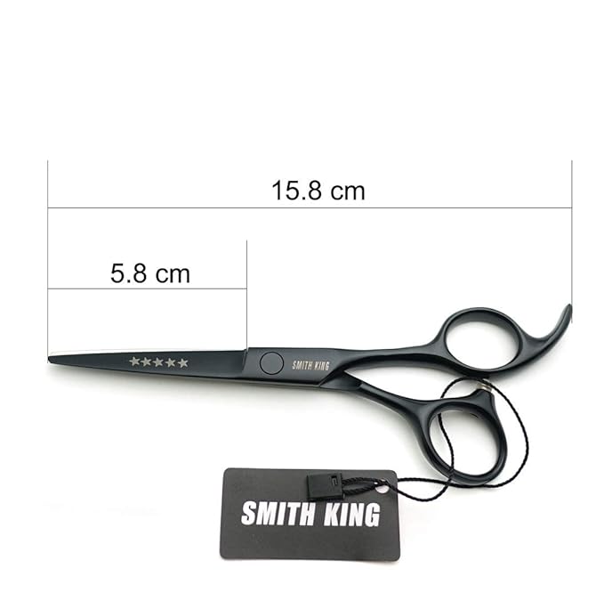 5.5 Inches Hair Cutting Scissors Set with Razor Combs Lether Scissors Case,Hair Cutting Shears Hair Thinning Shears for Personal and Professional (Black)