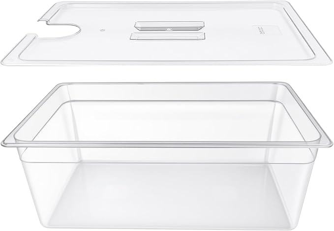 26 Quart Sous Vide Containers with Lid Compatible with Wancle Anova Nano AN500-US00 Pro 3.0 Mini Joule,most Instant Pot Sous Vide Cooker,BPA Free (Container with lid, 26 QT)