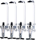 4 Bottle Liquor Dispenser, Wall Mounted Spirit Drinks Stand Optic, Spring-Loaded Wine Dispenser Stand Drinking Pourer Bottle Holder