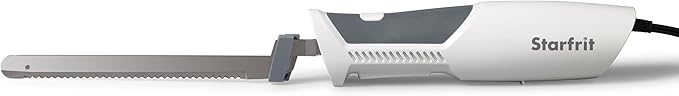 Starfrit Electric Knife with Offset Blades Precision Slicing Enhanced Safety Ergonomic Handle