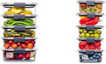 Rubbermaid Brilliance Food Storage Container, Medium, 3.2 Cup, 5 Pack, Clear & Leak-Proof Brilliance Food Storage Set, 1.3 Cup Plastic Containers with Lids, 5-Pack, Clear