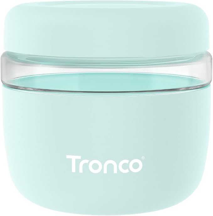 Tronco 24 oz Glass Food Storage & Lunch Bowl Containers with Airtight Lids | Leak & Spill Proof Meal Prep Container & Food Storage Jar for Lunch, Salad, Oats, Soup, BPA-Free, Microwave & Dishwasher Safe