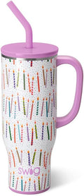 Swig Life 30oz Mega Mug, 30 oz Tumbler with Handle and Straw, Cup Holder Friendly, Dishwasher Safe, Extra Large Insulated Tumbler, Stainless Steel, Birthday Gifts for Women (Make a Wish)