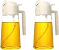 Oil Sprayer, 2-in-1 Sprayer Pourer Oil Empty Bottle Plastic Container Dispenser Vaporizer Kitchen Barbecue Camping Cooking Utensils,for Kitchen, Air Fryer(2Pcs White)