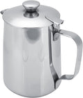 Stainless Steel Milk Frothing Pitcher with Lid for Latte Coffee Art, Small 3oz Creamer Jug, Metal Barista Set, Mini Cup for Health Gear Coffee (600ml)
