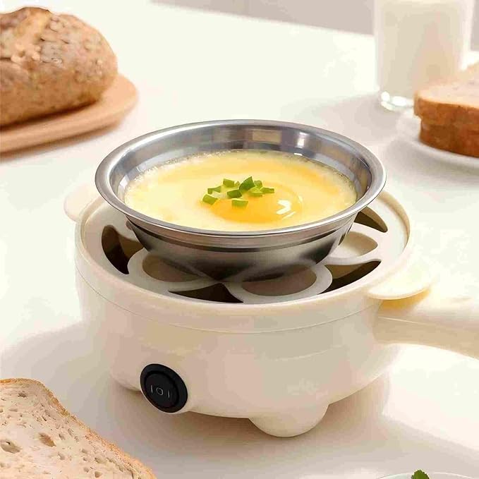Boiled Egg Cooker 450W,Hard Boiled Eggs Cooker Electric 7 Egg Capacity,Plastic,Auto Power Off with Measuring Cup,Compact,Easy for Kitchen,Travel,White