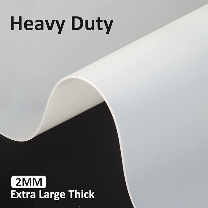 Silicone Mats for Kitchen Counter Thicker Extra Large Heat Resistant Mats Countertop Protector Liners for Bottom of Oven Air Fryer Coffee Maker, 24" x 16" x 2 mm, Translucent