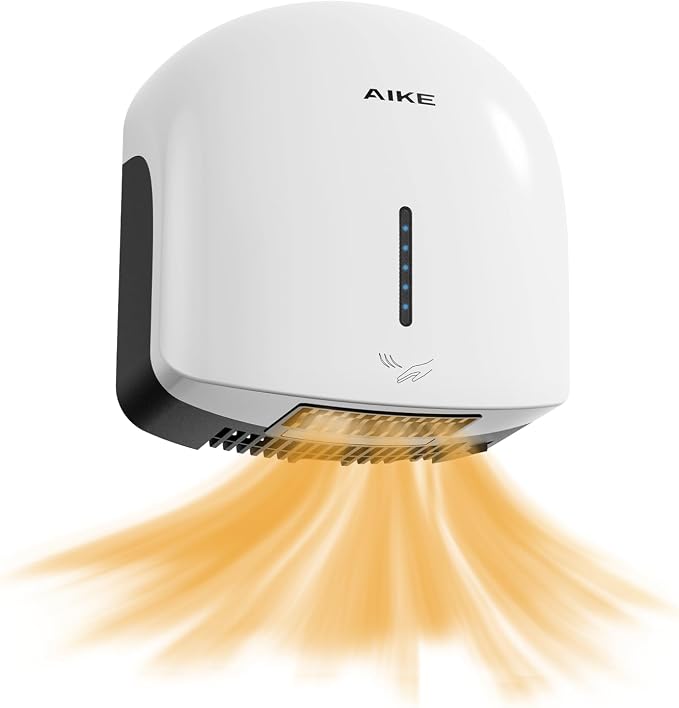 AIKE GentleAir Warm Hand Dryer& Automatic Soap Dispenser, Model AK2637 & AK1226S White