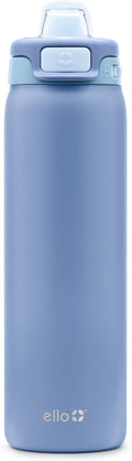 Ello Pop & Fill 22oz Stainless Steel Water Bottle with Quick Fill Technology, Double Walled and Vacuum Insulated Metal, Leak Proof Locking Lid, Sip and Chug, Reusable, BPA Free, Raincloud