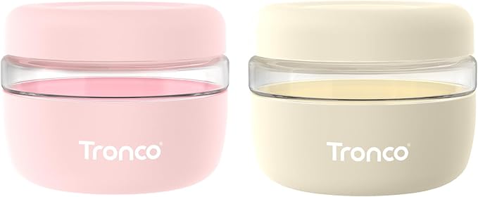 Tronco 16 oz Glass Food Storage & Lunch Bowl Containers with Airtight Lids | Leak & Spill Proof Meal Prep Container & Food Storage Jar for Lunch, Salad, Oats, Soup, BPA-Free, Microwave & Dishwasher Safe