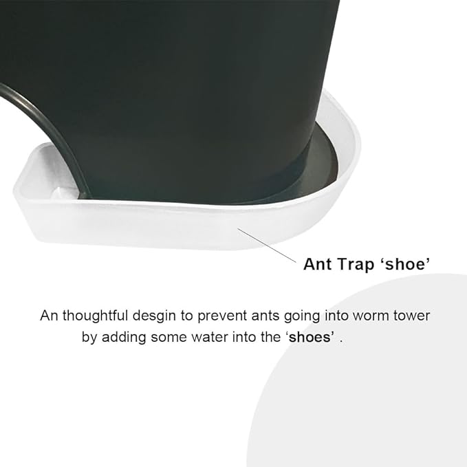 The Original VermiHut® Plus 5-Tray Worm Composter – Indoor & Outdoor Vermicomposting Bin | Sustainable Design for Food Waste Recycling- Black