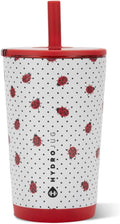 HydroJug Everyday Tumbler 14 oz, Ceramic-Lined Straw Cup, Ladybug