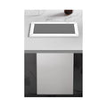 Embedded Countertop Trash Can, Stainless Steel Kitchen Trash Can, Built-in Countertop Trash and Waste Chute, Square Built-in Countertop Trash Can Grommet,White Set