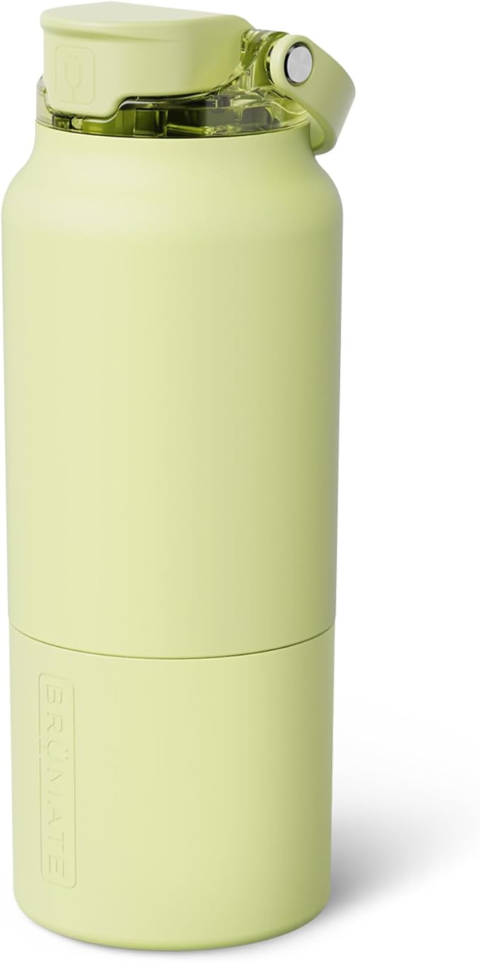 BrüMate Rise 35oz Water Bottle With 100% Leakproof Covered Silicone Straw | Insulated Stainless Steel Water Bottle With Removable Straw | Fast Flow | Soft Sip Silicone Spout | BPA-Free (Prickly Pear)