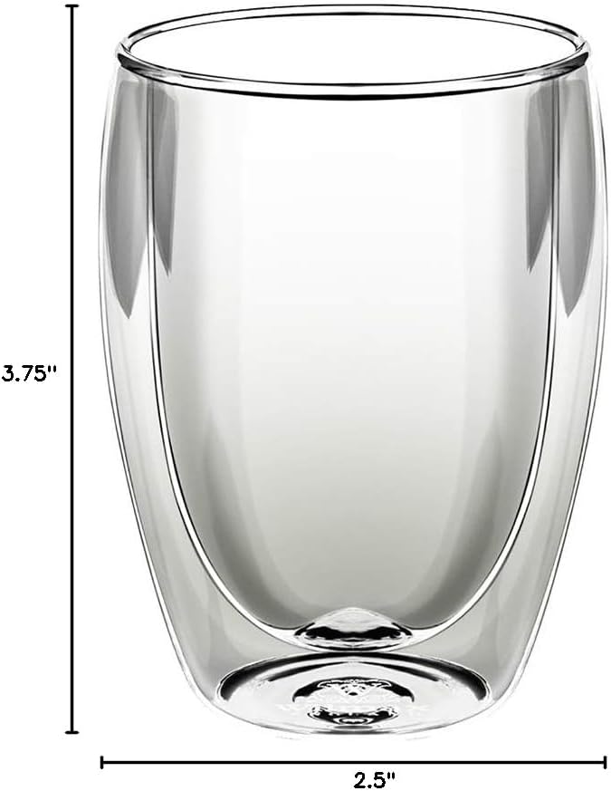 Wilmax WL-888731/A Double-Wall Insulated Thermo Glass 6.8 Ounce, 2.5 Inch Diameter x 3.75 Inch High - Case of 6