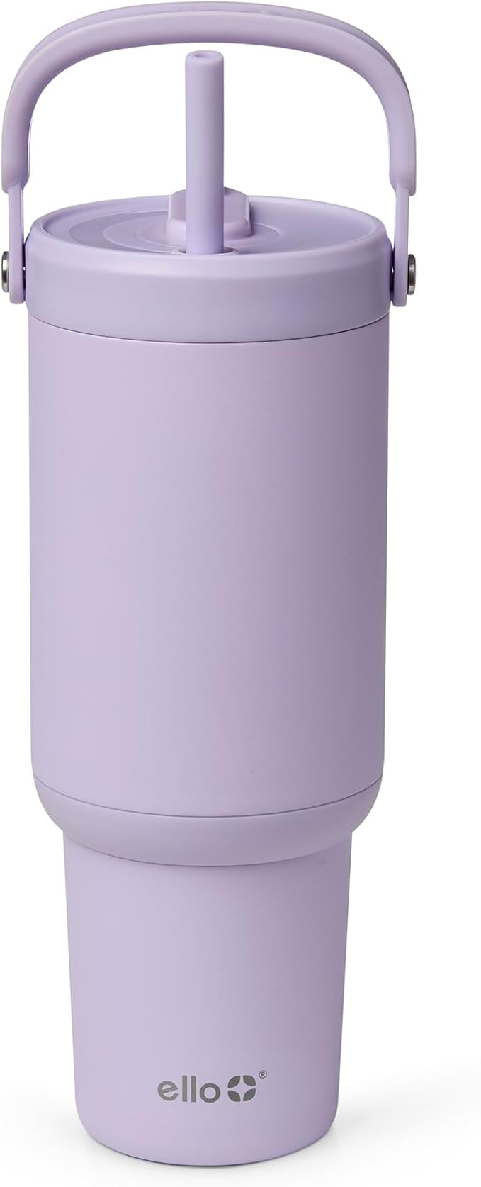 Ello Oasis Go+ 32oz Tumbler with Top Handle and Retracting Straw | Reusable Insulated Stainless Steel Cup, 100% Leakproof Water Bottle, 24 Hours Cold, Cup Holder Friendly For Travel | Orchid