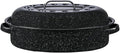 Granite Ware 15-Inch Covered Oval Roaster - Speckled Black