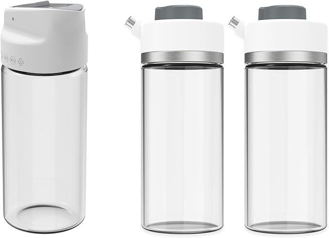 KITCHENDAO Glass Creamer and Precision Pour Glass Oil Dispenser 2-Piece Set