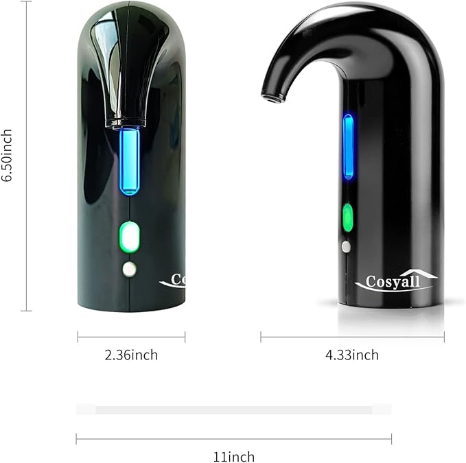 Wine Aerator Electric Wine Decanter,One Touch Red White Wine Accessories Aeration and Decanter Wine Pourer,Wine Gifts for Wine Lovers (Black)