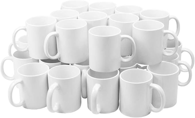 36 Pack Sublimation Mugs 11oz White Blank Ceramic Coffee Mugs with Individual White Boxes, AAA Grade with Premium Coating for Heat Press DIY, Dishwasher Microwave Safe